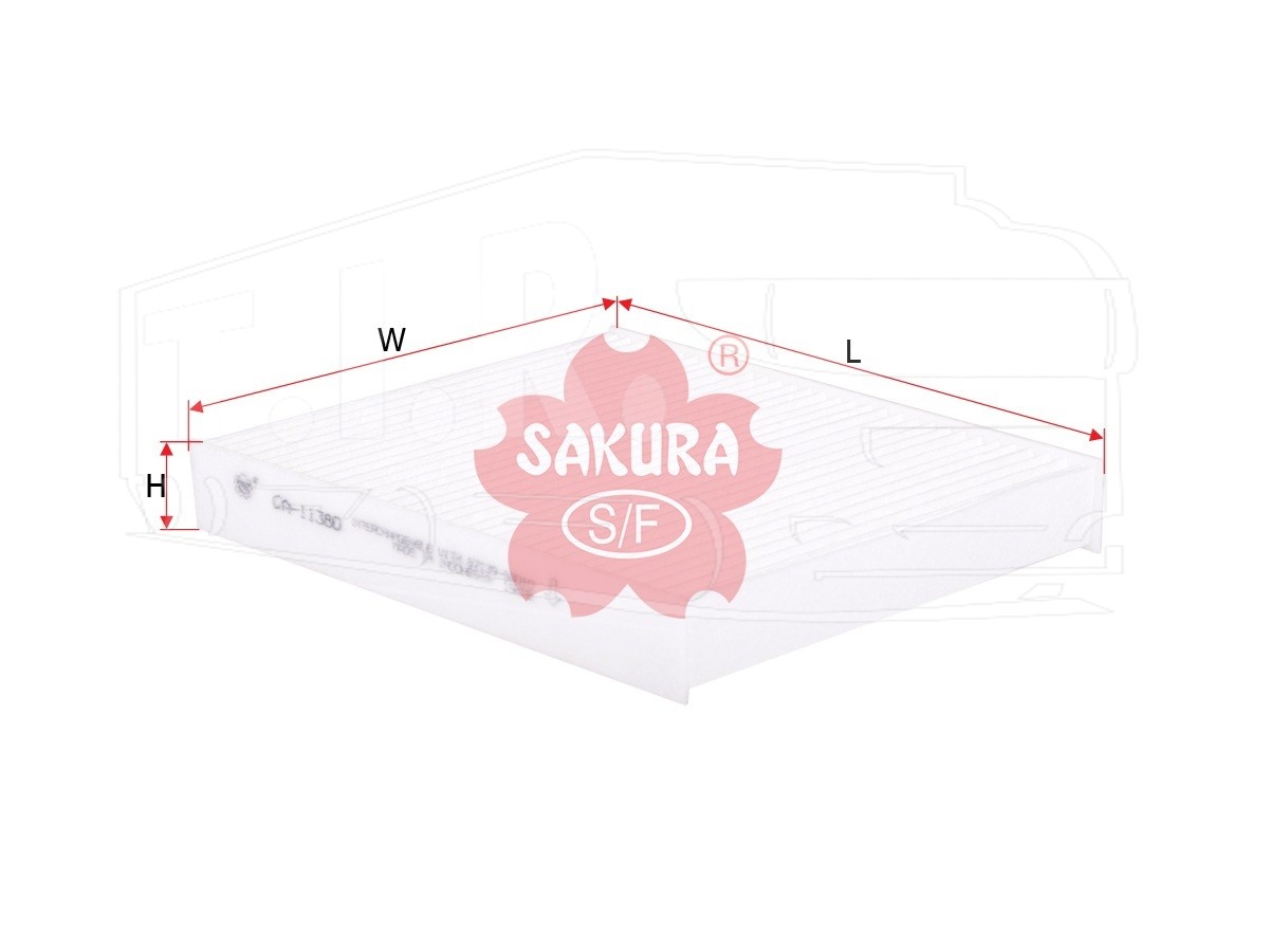 CA-11380, Фильтр салона (214*185*29) — Sakura