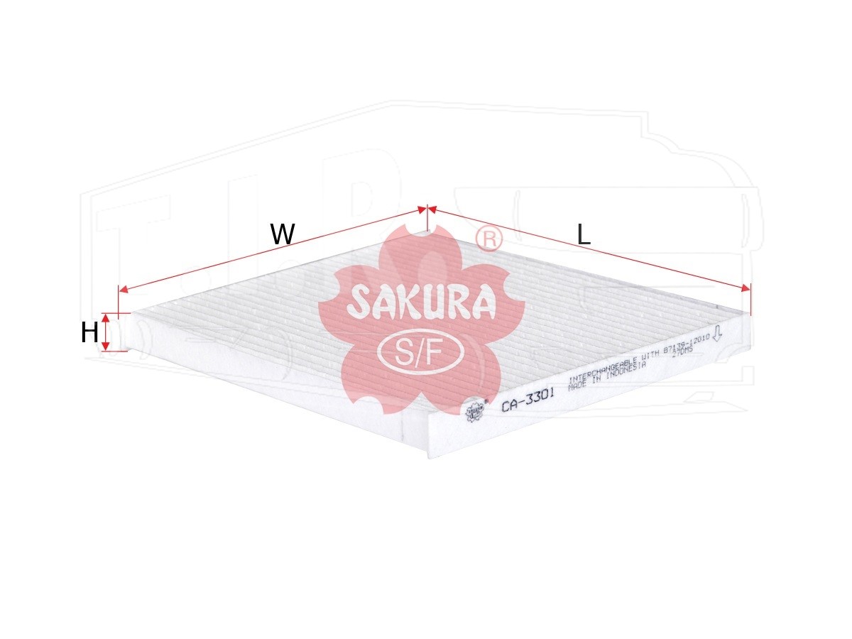 CA-3301, Фильтр салона (214*196*18) — Sakura