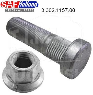 3302115700, Болт колеса с гайкой M22x1,5x76 — SAF