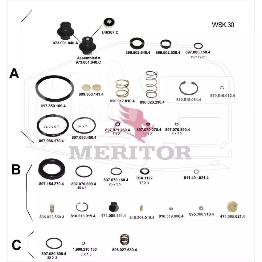 REPAIR KIT RELAY EMERGENCY VALVE